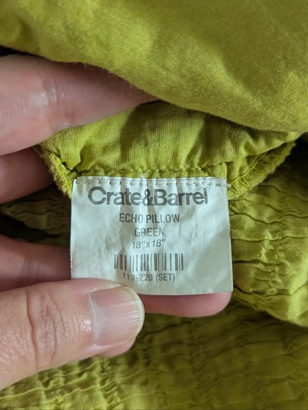 Crate & Barrel Echo Set of 2 Pillow Covers Green Blue 18